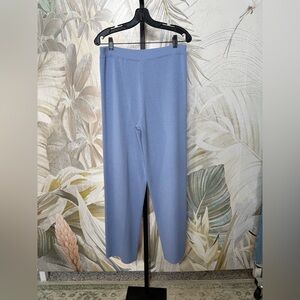Eileen Fisher Blue Knit Wool Wide Leg Pants